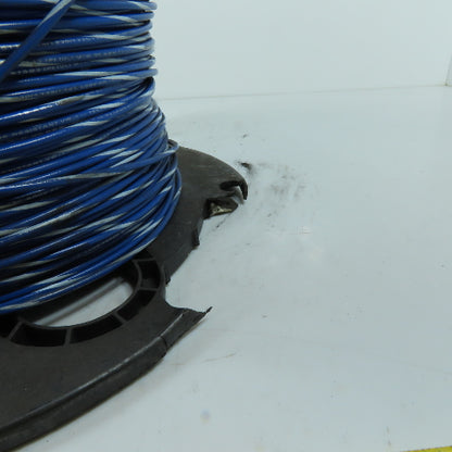 18AWG MTW AWM Blue White Stripe Stranded Copper Wire 600V 1050'