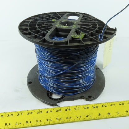 18AWG MTW AWM Blue White Stripe Stranded Copper Wire 600V 1050'