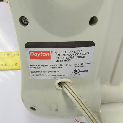 Dayton 1VNX3 Oil Filled Space Heater 120V 400W 60Hz