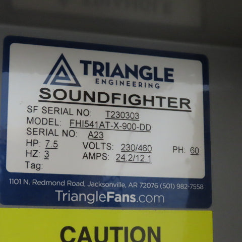 Triangle FHI541AT-X900-DD 54" Direct Drive Exhaust Fan 230/460V 7.5Hp 880RPM