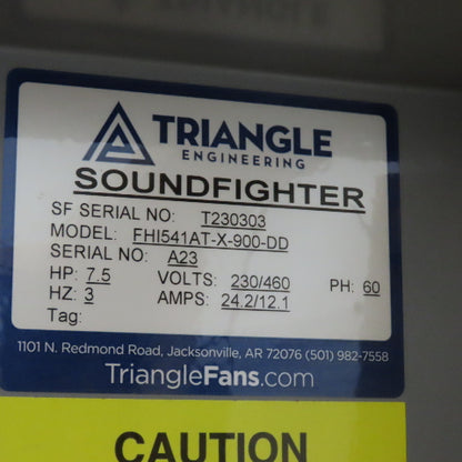 Triangle FHI541AT-X900-DD 54" Direct Drive Exhaust Fan 230/460V 7.5Hp 880RPM