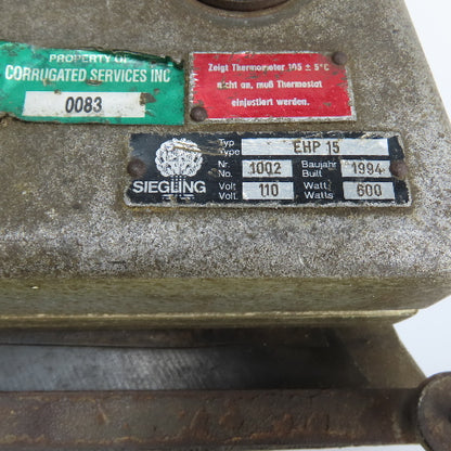 Siegling EHP 15 Belt Heating Press 110V 600W
