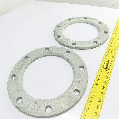 ASTM A536 8-7/8" Bore Cast Iron Ductile Iron Backup Flanges 13-3/8" OD Lot Of 2
