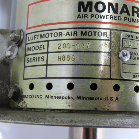 Graco 208-470 Monark Air Powered Transfer Pump 5:1 Ratio 120 PSI 2.5GPM