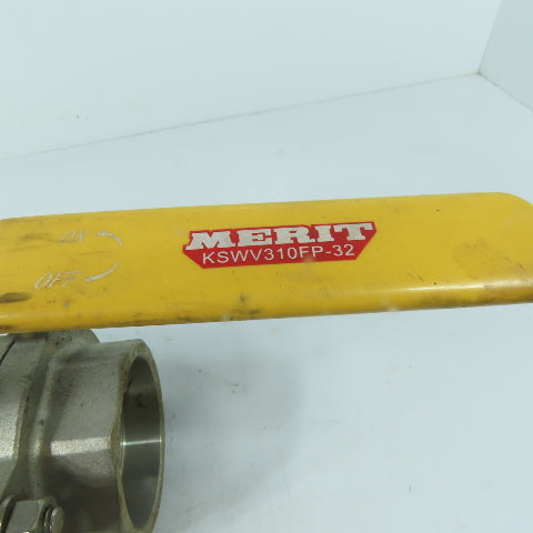 Merit KSWV310FP-32 2" Stainless Steel Socket Weld Ball Valve 1000WOG CF8M