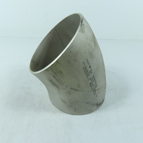 3" Sch 10S Stainless Steel Butt Weld Elbow 45°