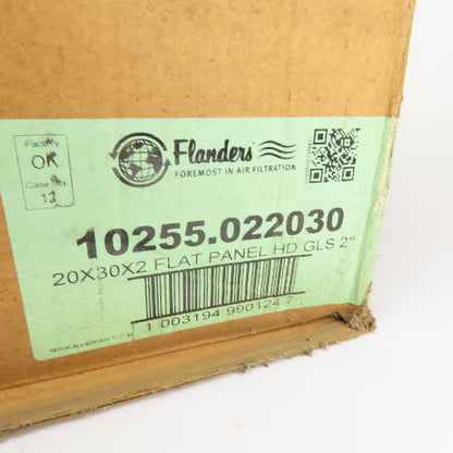 Flanders 10255.022030 20x30x2 Flat Panel HD GLS Air Filter Lot Of 8