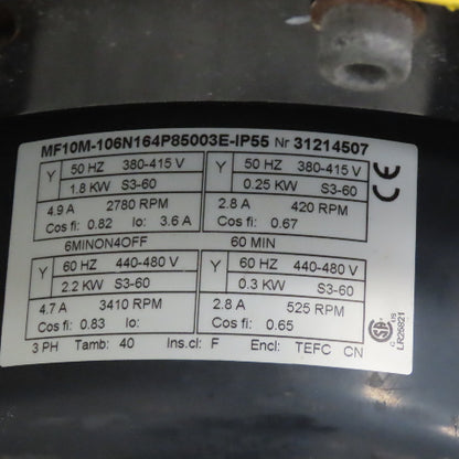 R&M Space Master 2 Ton Capacity 20/3.2FPM 2 Speed Wire Rope Hoist 20' Lift 480V