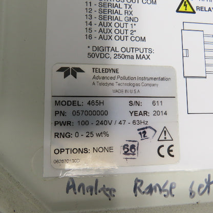 Teledyne 465H Process Ozone Monitor 100-240V 0-25 wt%