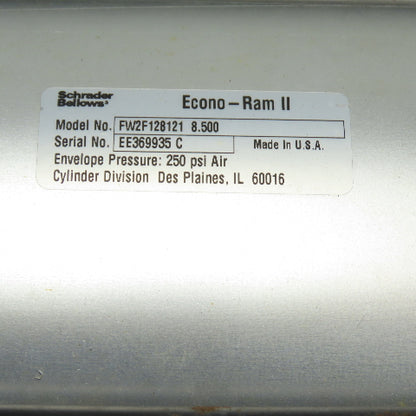 Schrader Bellows FW2F128121 8.500 Pneumatic Air Cylinder 250 PSI 8.5" Stroke