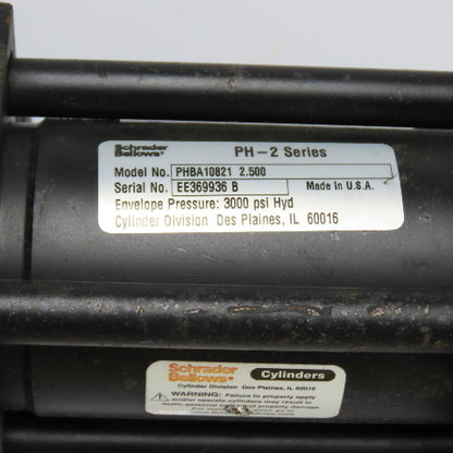 Schrader Bellows PHBA10821 Hydraulic Cylinder 2.5" Stroke 2" Bore 3000 PSI