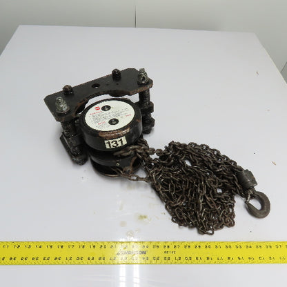 Chester A.M. 1/2 Ton 1000LB Manual Chain Hoist W/ Trolley 12' Lift