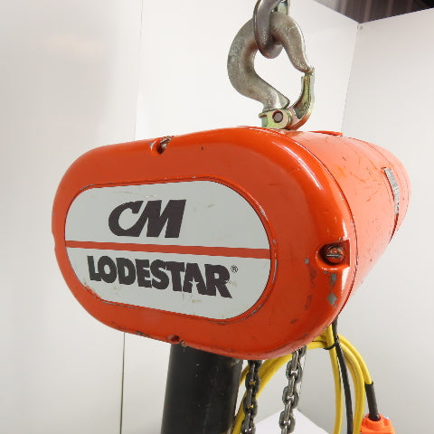 CM Lodestar Model R 2 Ton 4000LB Electric Chain Hoist 8FPM 3Ph 230/460V 20' Lift
