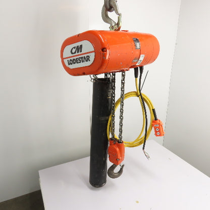 CM Lodestar Model R 2 Ton 4000LB Electric Chain Hoist 8FPM 3Ph 230/460V 20' Lift