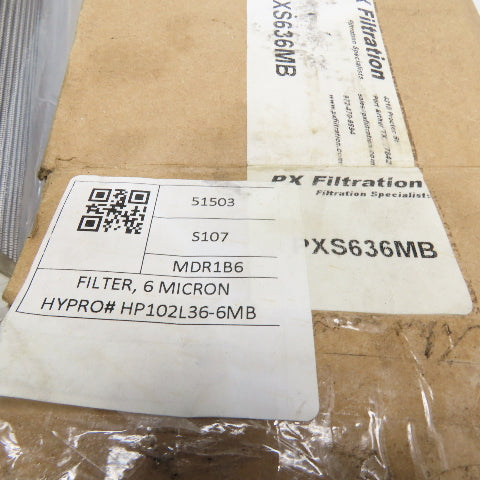 PX Filtration Hy-Pro HP102L36-6MB Microglass Filter Cartridge 6 Micron Lot Of 2