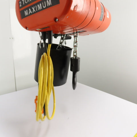 CM Lodestar Model RRS 2Ton 4000LB Electric Chain Hoist 20'Lift 16FPM 230/460 3Ph