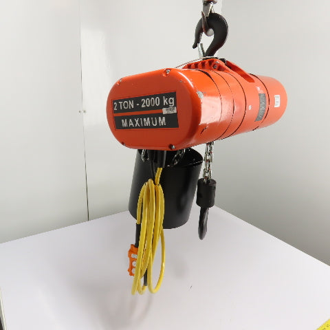 CM Lodestar Model RRS 2Ton 4000LB Electric Chain Hoist 20'Lift 16FPM 230/460 3Ph
