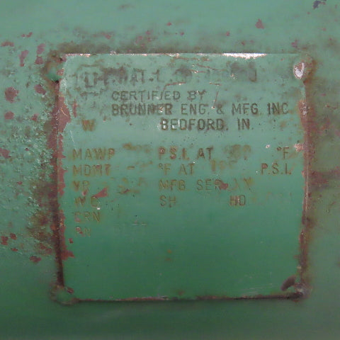 Brunner 5 Gallon Horizontal Compressed Air Receiver Storage Tank 125PSI