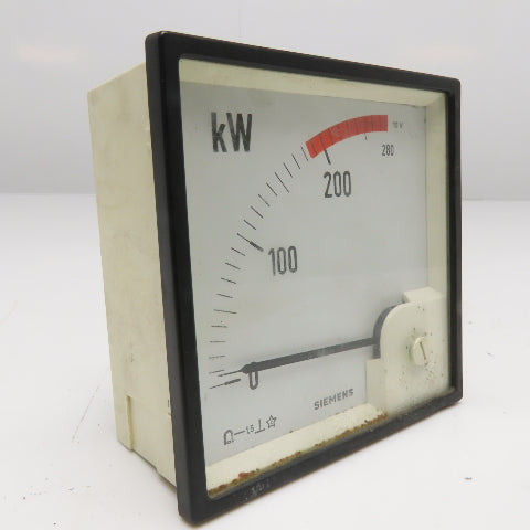 Siemens Analog kW Panel Meter 0-280kW Max 10V Input