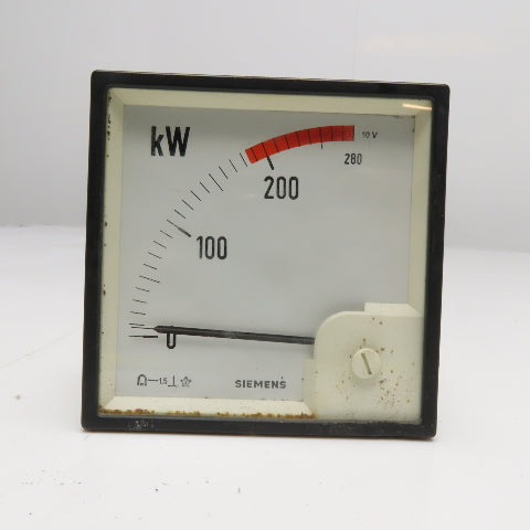 Siemens Analog kW Panel Meter 0-280kW Max 10V Input