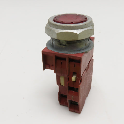 Siemens-Allis P30PLF1 Red Illuminated Momentary Contact Push Button