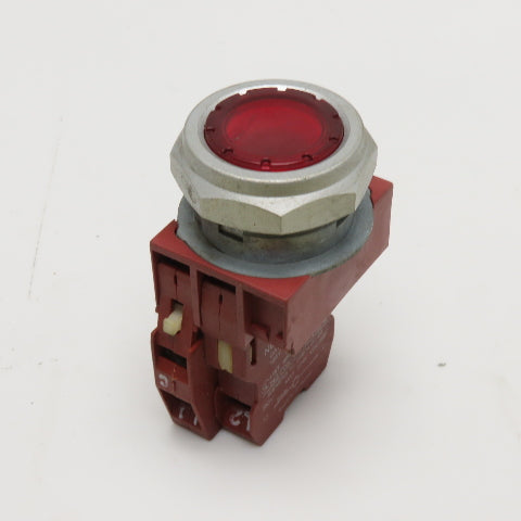 Siemens-Allis P30PLF1 Red Illuminated Momentary Contact Push Button
