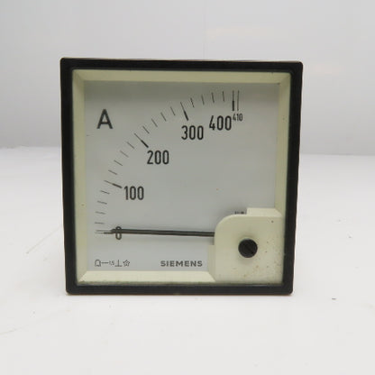 Siemens Analog Ammeter Panel Meter 400A Max Scale