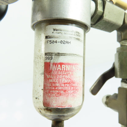 Watts Fluidair R374-02C F504-02AH Pneumatic Filter Regulator Lubricator 1/4" NPT