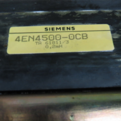 Siemens 4EN4500-0CB 3-Phase Choke Line Reactor 0.2mH Heavy Duty Busbar Terminal