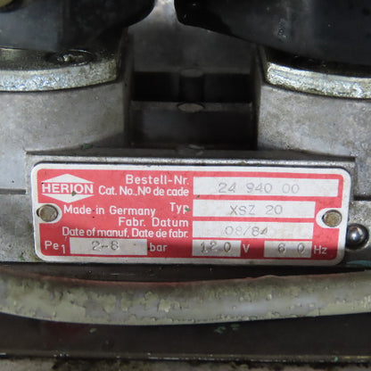 Herion XSZ 20 Dual Press Safety Valve 120V 2-8 Bar 60Hz