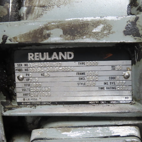Reuland 0075C-3BAN-0034 7.5HP Electric Pancake Motor 230/460V 1800RPM 3Ph