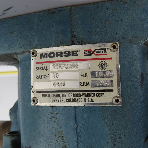 Morse Borg Warner 4CRW 10:1 Ratio Gear Speed Reducer 175RPM Out 10.08HP