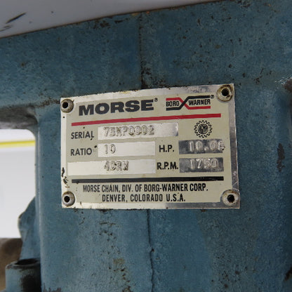 Morse Borg Warner 4CRW 10:1 Ratio Gear Speed Reducer 175RPM Out 10.08HP