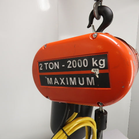 CM Lodestar Model RRS 2Ton 4000LB Electric Chain Hoist 20'Lift 16FPM 230/460 3Ph