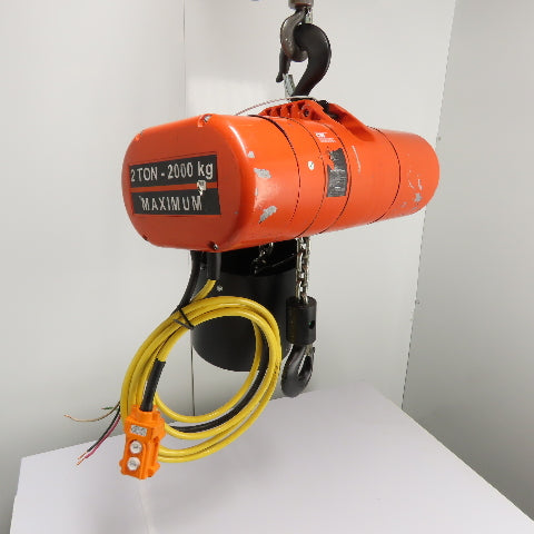 CM Lodestar Model RRS 2Ton 4000LB Electric Chain Hoist 20'Lift 16FPM 230/460 3Ph