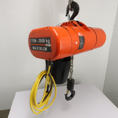 CM Lodestar Model RRS 2Ton 4000LB Electric Chain Hoist 20'Lift 16FPM 230/460 3Ph