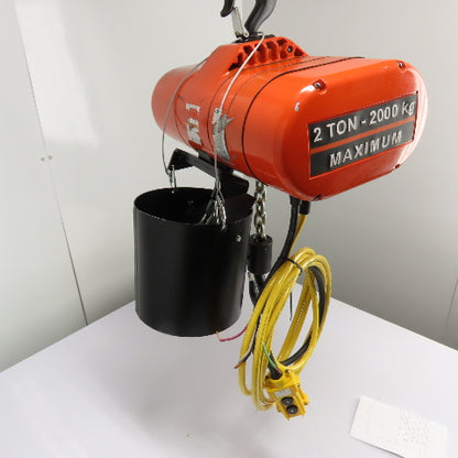 CM Lodestar Model RRS 2Ton 4000LB Electric Chain Hoist 20'Lift 16FPM 230/460 3Ph