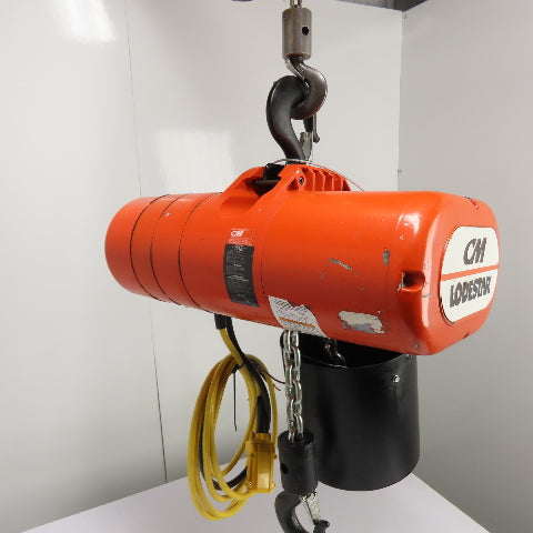 CM Lodestar Model RRS 2Ton 4000LB Electric Chain Hoist 20'Lift 16FPM 230/460 3Ph