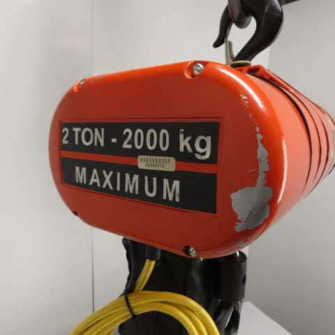 CM Lodestar Model RRS 2Ton 4000LB Electric Chain Hoist 20'Lift 16FPM 230/460 3Ph