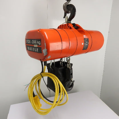 CM Lodestar Model RRS 2Ton 4000LB Electric Chain Hoist 20'Lift 16FPM 230/460 3Ph