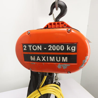 CM Lodestar Model RRS 2Ton 4000LB Electric Chain Hoist 20'Lift 16FPM 230/460 3Ph