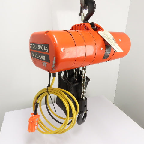 CM Lodestar Model RRS 2Ton 4000LB Electric Chain Hoist 20'Lift 16FPM 230/460 3Ph