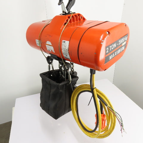 CM Lodestar Model RRS 2Ton 4000LB Electric Chain Hoist 20'Lift 16FPM 230/460 3Ph