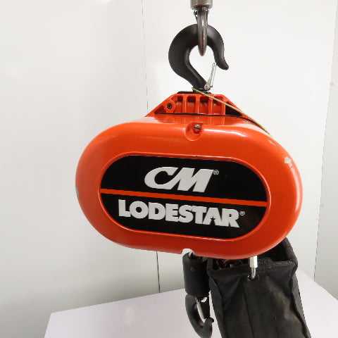 CM Lodestar Model RRS 2Ton 4000LB Electric Chain Hoist 20'Lift 16FPM 230/460 3Ph