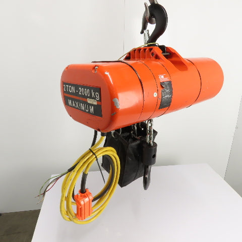 CM Lodestar Model RRS 2Ton 4000LB Electric Chain Hoist 20'Lift 16FPM 230/460 3Ph