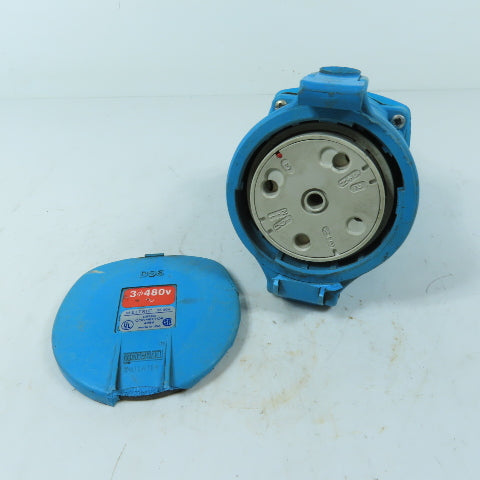 Meltric DS60A Switch Rated Inlet Female Plug 60A 480V 3Ph 20HP