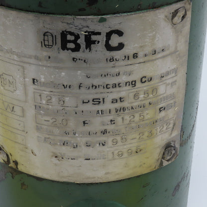 Buckeye Fabricating Company 1-1/2 Gallon Pressure Vessel Tank 125 PSI at 650°F