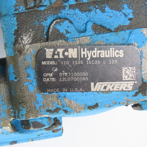 Vickers V10 1S3S 11C20 L 125 Vane Pump w/ Electric Motor 36/48V 0.95kW