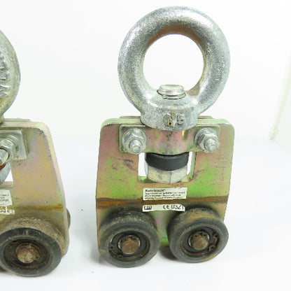 Metreel Safetrack Type 400-600 Fall Arrest Rigid Rail Rotating Trolley Lot of 4