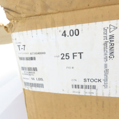 8731040000 T-7 4" Medium Weight Black Thermoplastic Rubber Hose 25'